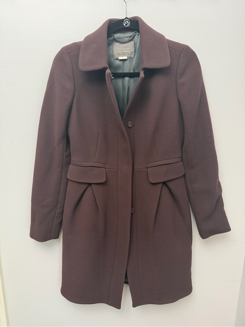J.Crew Double Cloth Wool Classic Lady Dress Coat Burgundy